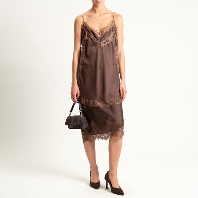 Philia Loft-Top con pizzo - cioccolato