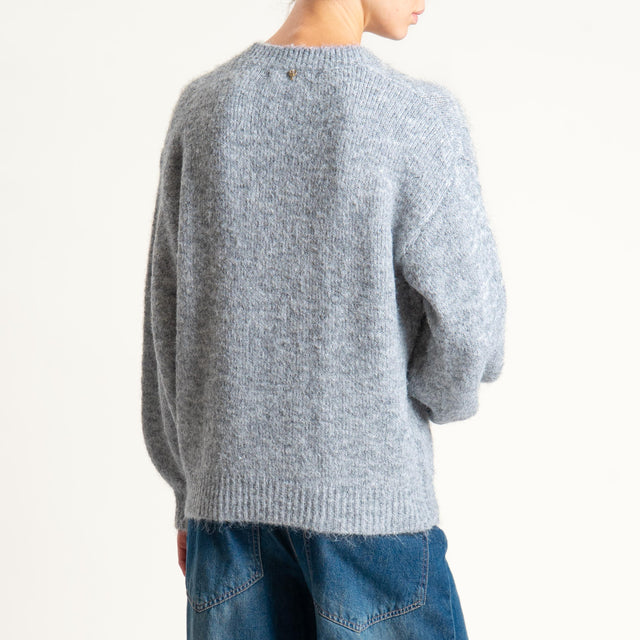 Philia Loft-Maglia fantasia floreale misto lana - grigio