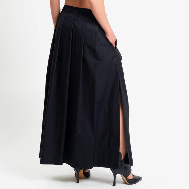 Philia Loft-Gonna pieghe in popeline di cotone - nero