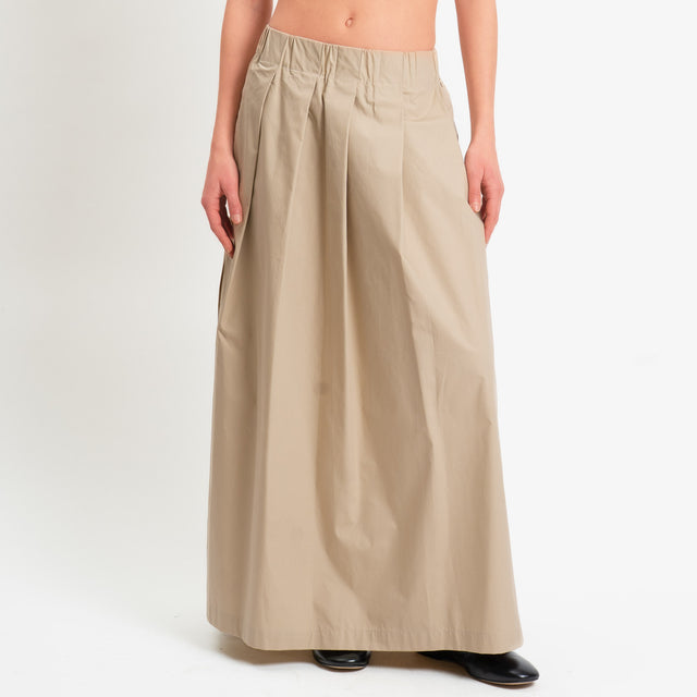 Philia Loft-Gonna pieghe in popeline di cotone - sabbia