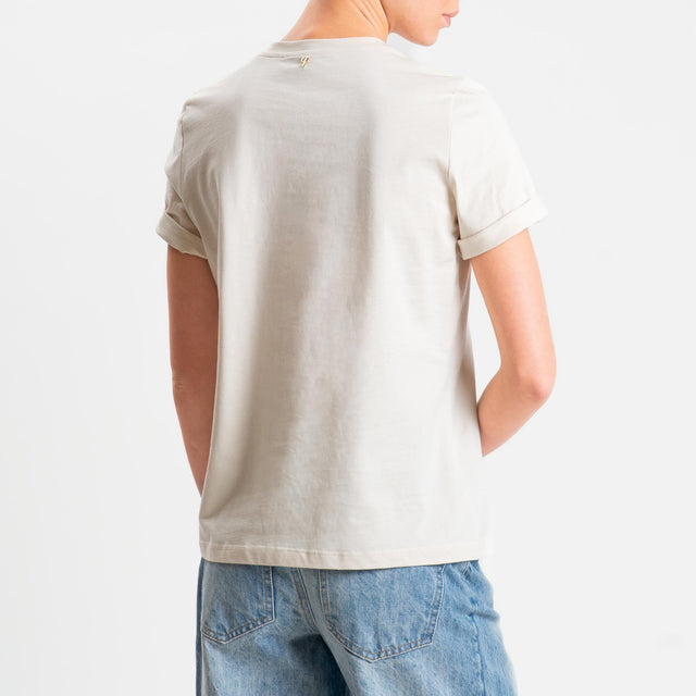 Philia Loft-T-shirt stampa n.9 - burro/nero