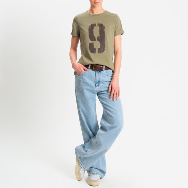 Philia Loft-T-shirt stampa n.9 - salvia/moro