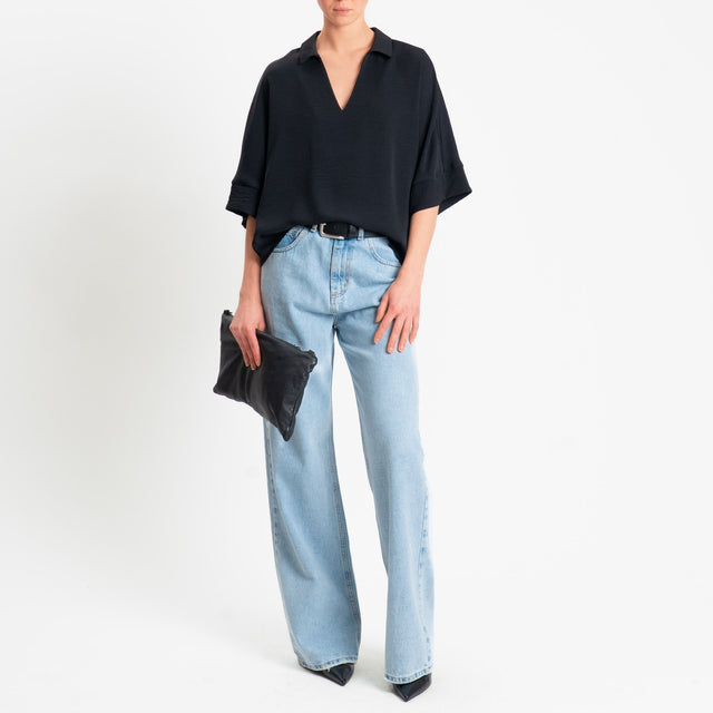 Philia Loft-Blusa scollo v - nero