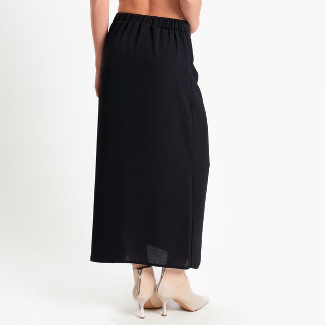 Philia Loft-Gonna con ripresa davanti elastico dietro - nero