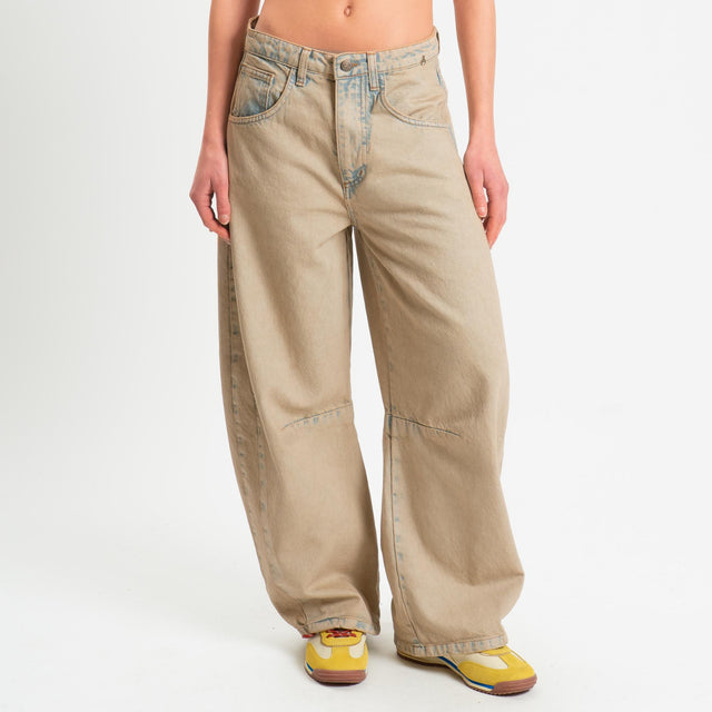 Philia Loft-Jeans barrel wide leg fit maltinto - denim sabbia