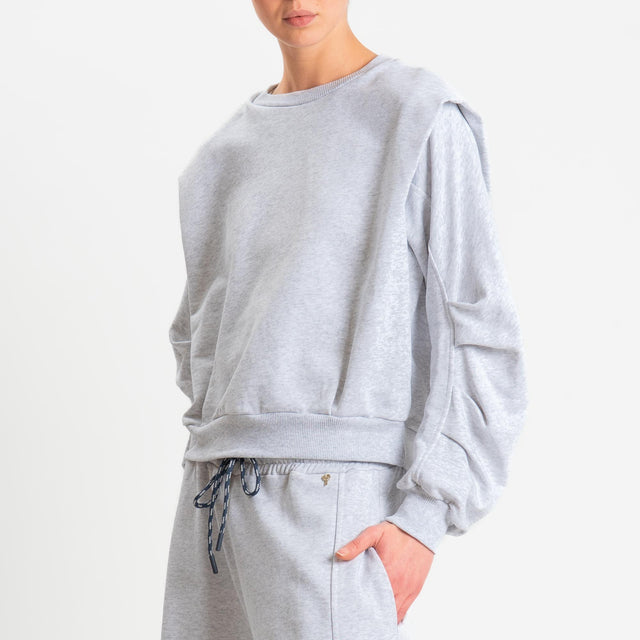 Philia Loft-Felpa con arricciatura sulle maniche - grigio