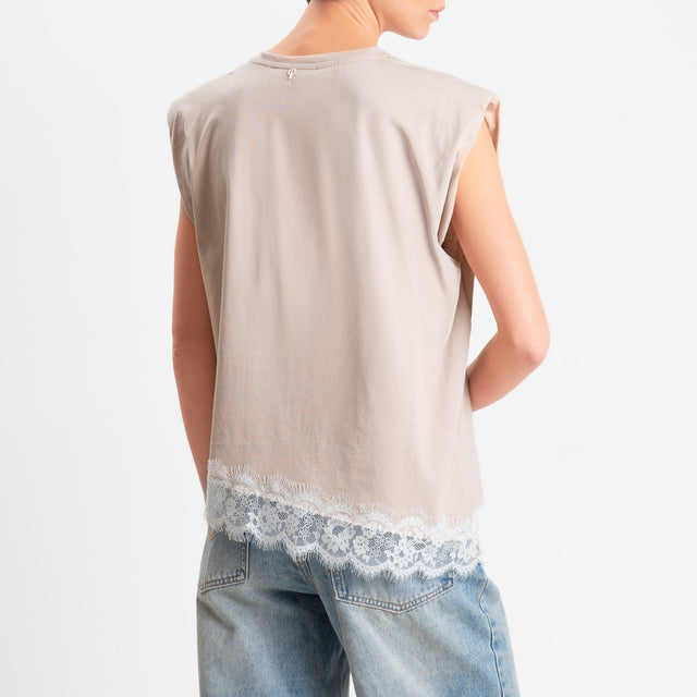 Philia Loft-T-shirt smanicata con spalline - avorio
