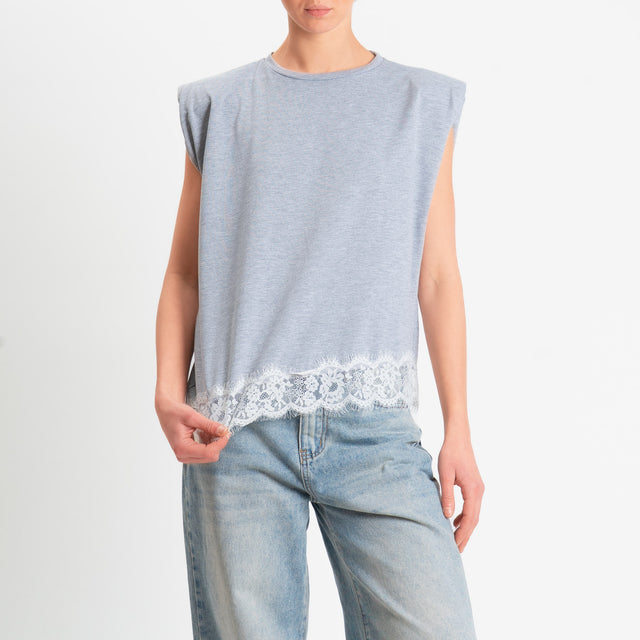 Philia Loft-T-shirt smanicata con spalline - grigio
