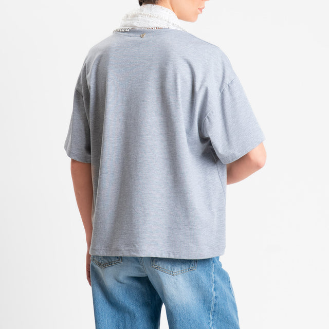 Philia Loft-T-shirt girocollo + fusciacca - grigio