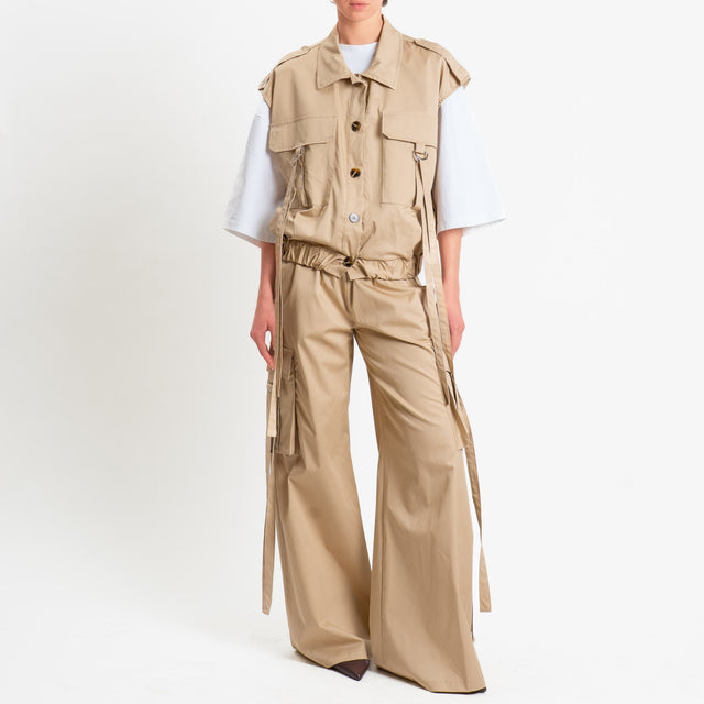 Philia Loft-Gilet in popeline con tasche - sabbia