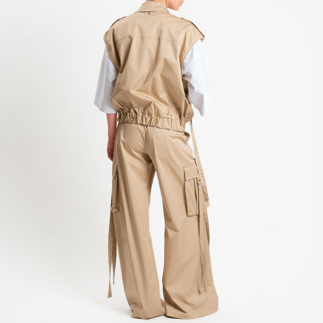 Philia Loft-Gilet in popeline con tasche - sabbia