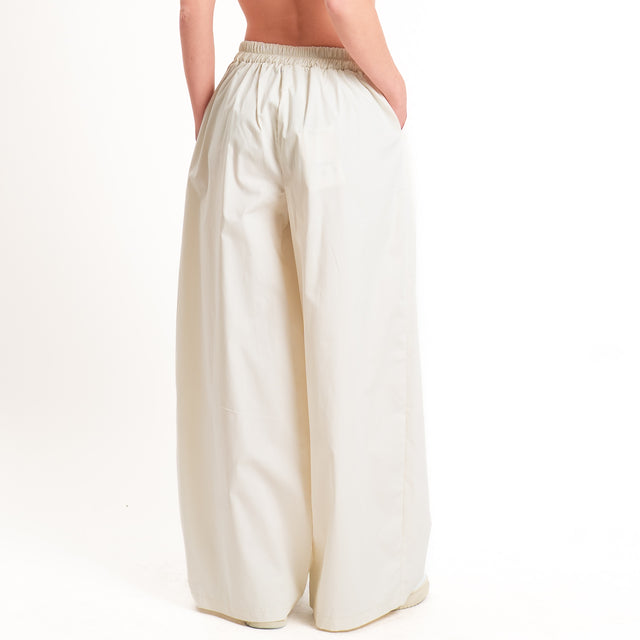 Philia Loft-Pantalone wide leg elastico in vita - burro