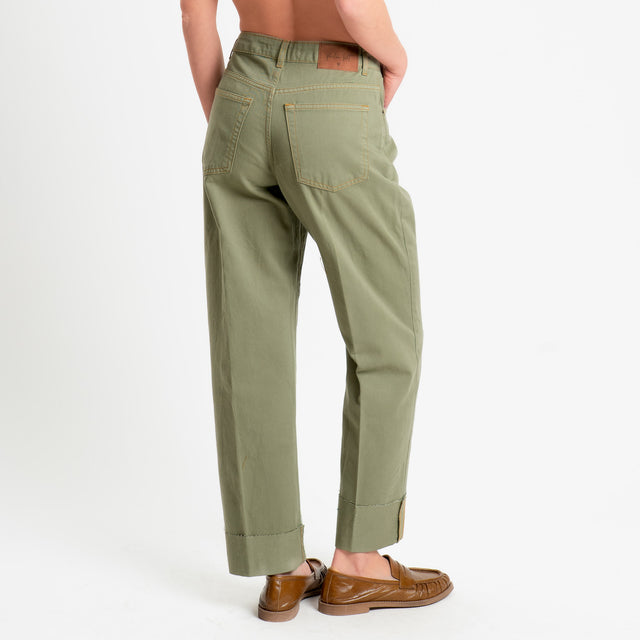 Philia Loft-Jeans taglio vivo straight fit - militare