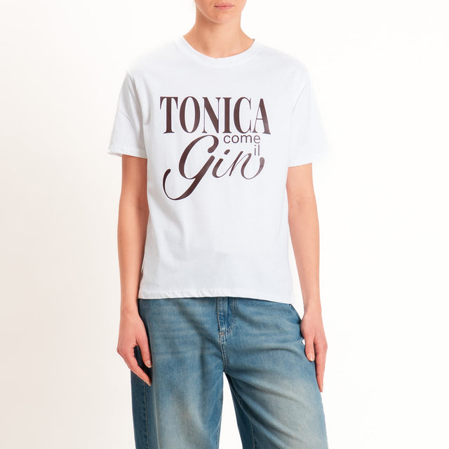 Philia Loft-T-shirt "TONICA COME IL GIN" - bianco