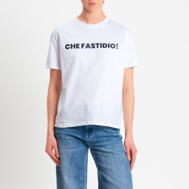 Philia Loft-T-shirt "CHE FASTIDIO!" - bianco