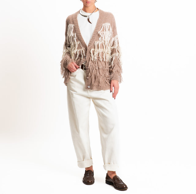 Philia loft-Cardigan mohair con frange - cacha