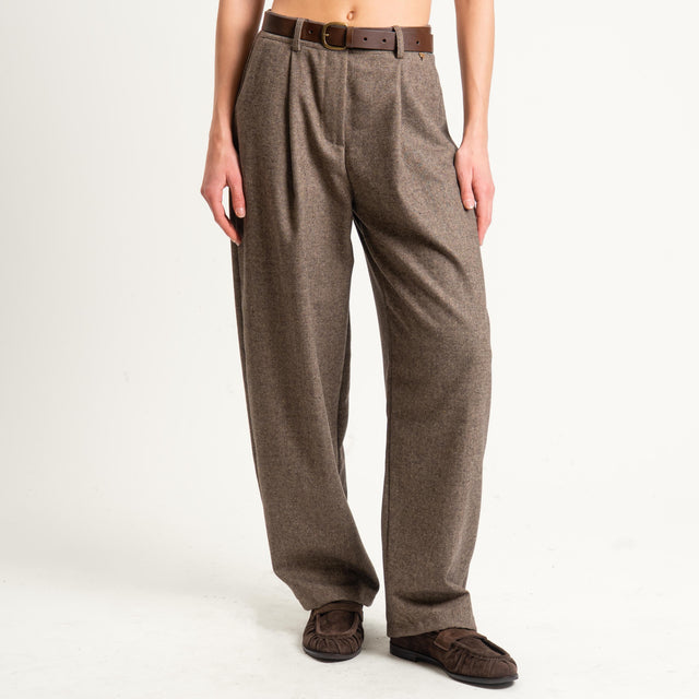 Philia Loft-Pantalone spinata con cintura - beige/moro