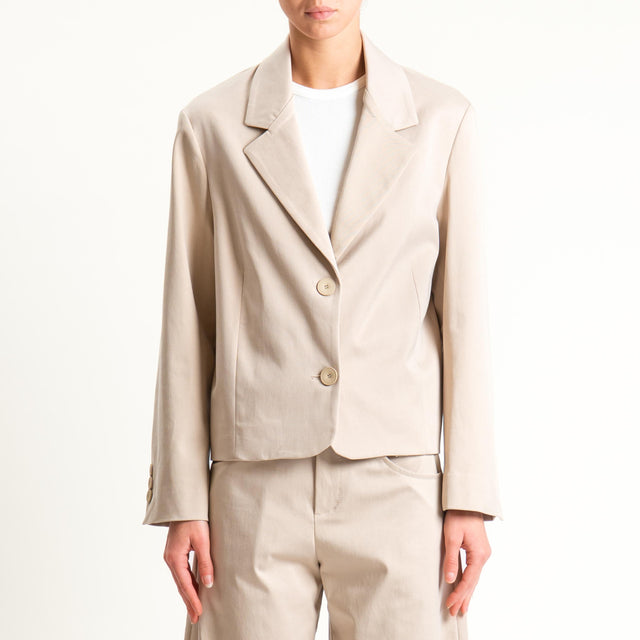 Philia Loft-Giacca 3/4 con spalline tessuto elasticizzato super comfort - beige