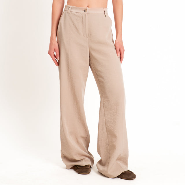 Philia Loft-Pantalone elastico dietro - sabbia