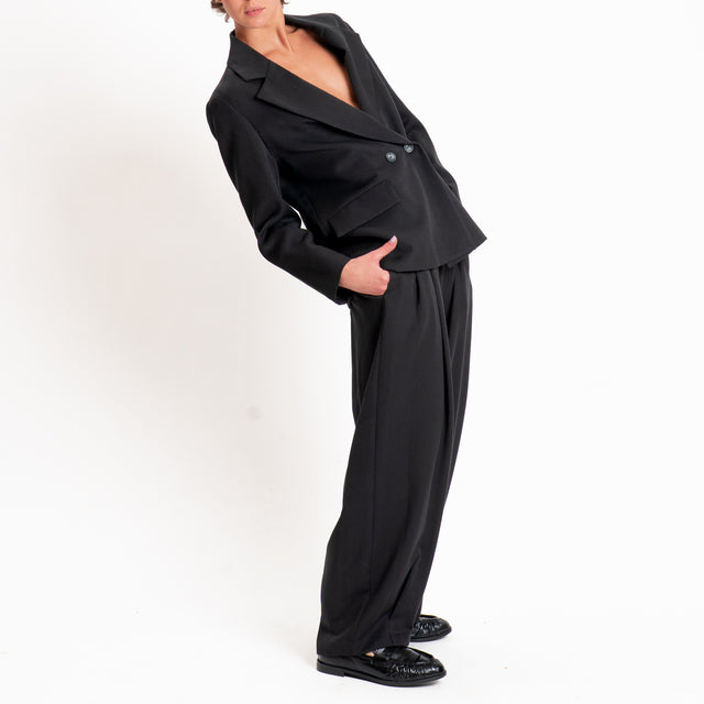 Philia loft-Pantalone con pinces - Nero