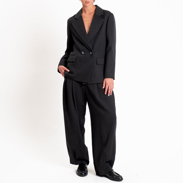 Philia loft-Pantalone con pinces - Nero