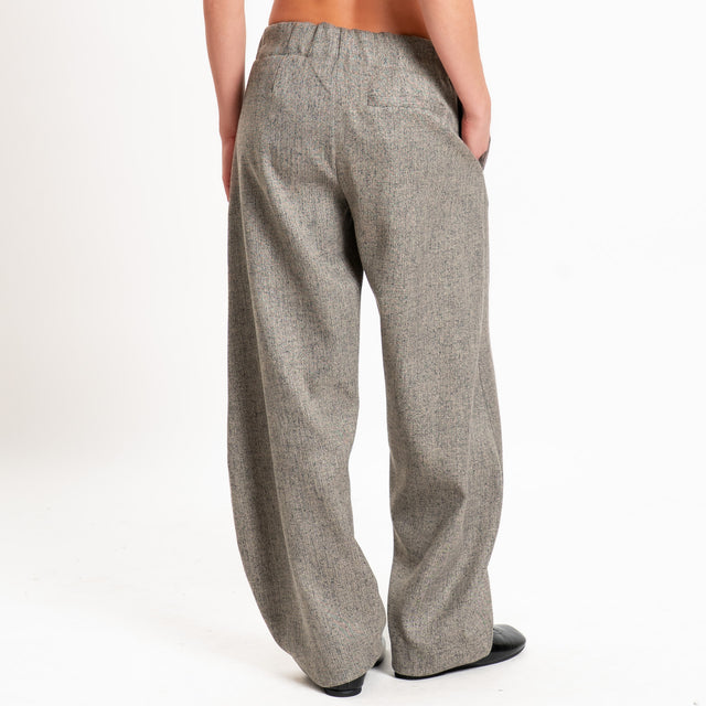 Philia loft-Pantalone melange elastico dietro - grigio