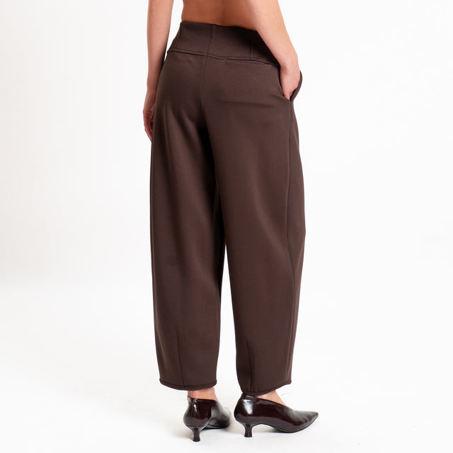 Philia loft-Pantalone punto milano con elastico - moro