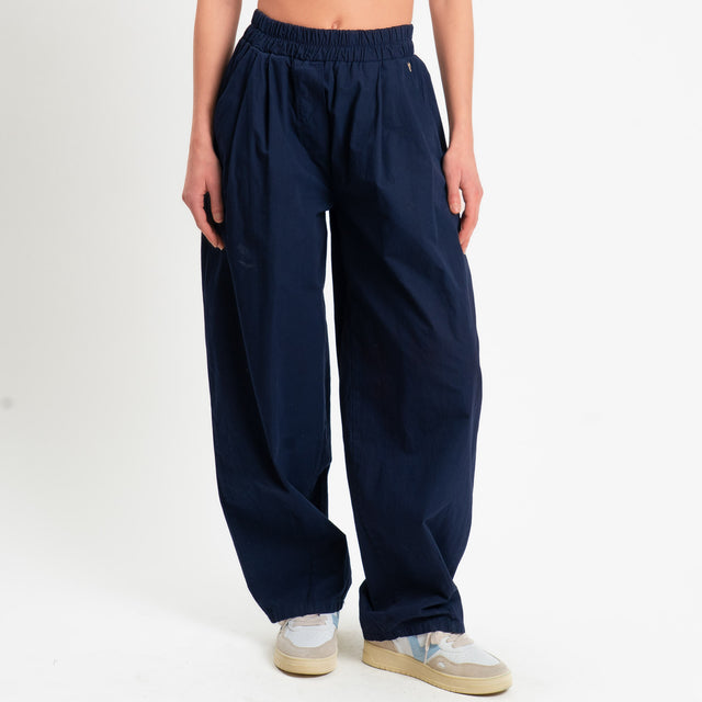 Philia Loft-Pantalone balloon elastico in vita - blu