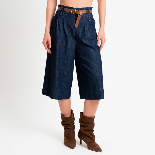 Philia loft-Bermuda jeans tela slegata elastico di - denim blu