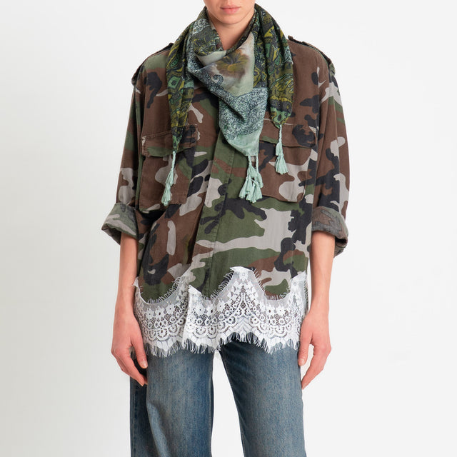 Philia Loft-Camicia over con foulard - camouflage