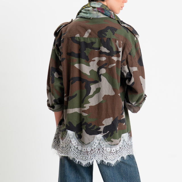 Philia Loft-Camicia VINTAGE over con foulard - camouflage