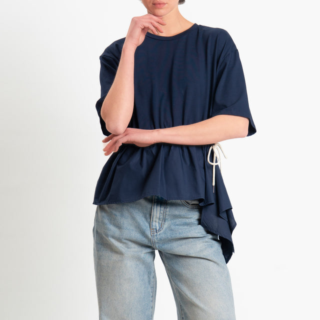 Philia Loft-T-shirt doppio tessuto con coulisse - blu