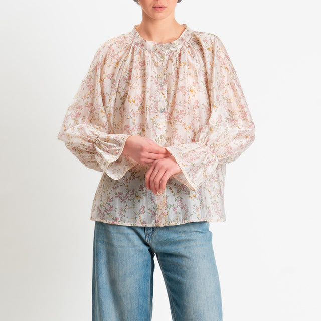 Philia Loft-Camicia fantasia provenzale in lyocell - burro
