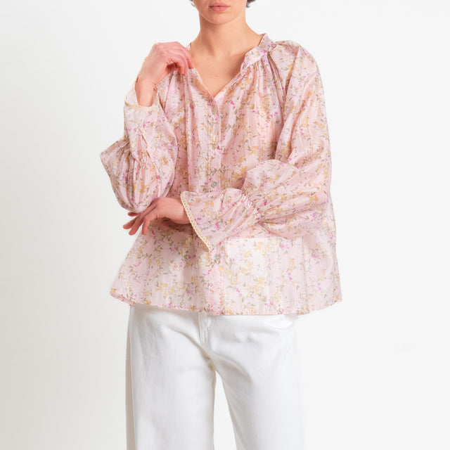 Philia Loft-Camicia fantasia provenzale in lyocell - rosa