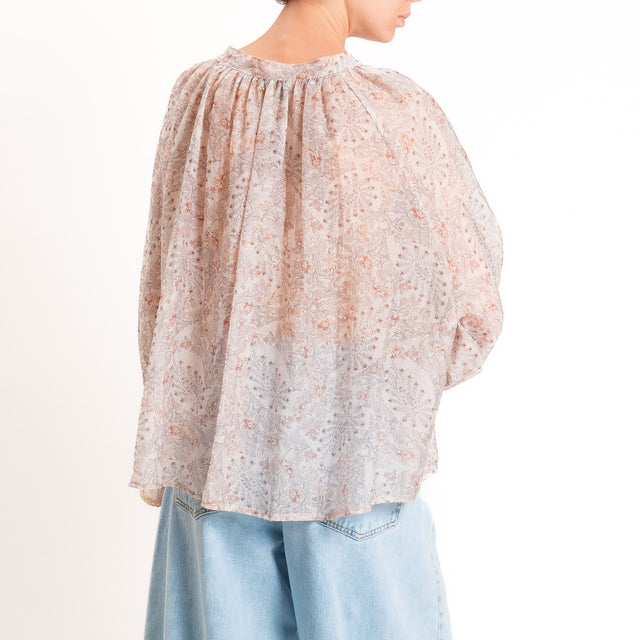 Philia Loft-Camicia mussola lyocell fantasia - rosa