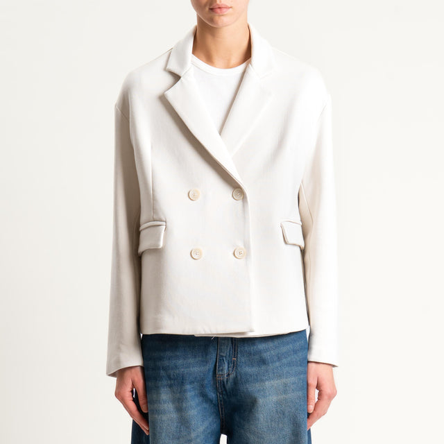 Philia Loft-Giacca doppiopetto punto milano - beige