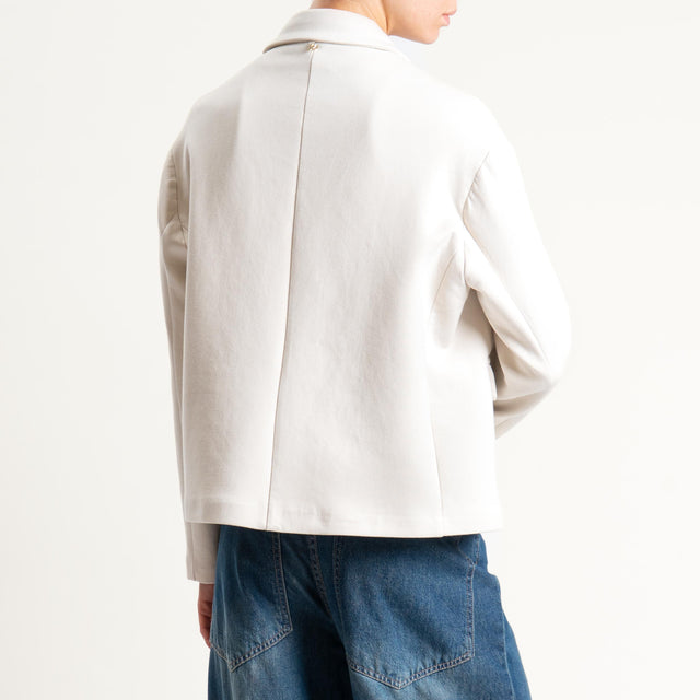 Philia Loft-Giacca doppiopetto punto milano - beige