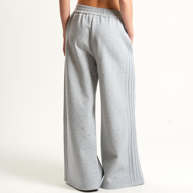 Philia Loft-Pantalone punto milano con elastico - grigio chiaro