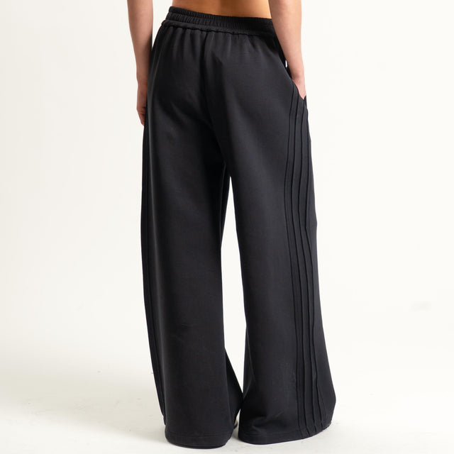 Philia Loft-Pantalone punto milano con elastico - nero