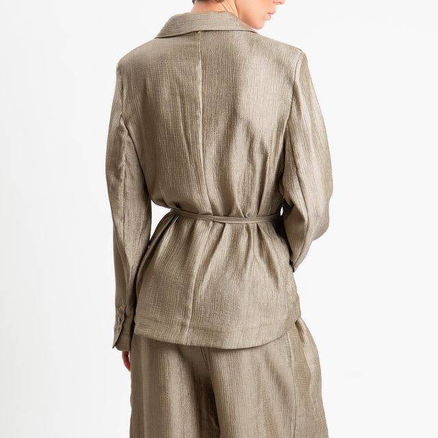 Philia Loft -Giacca kimono viscosa goffrata - salvia