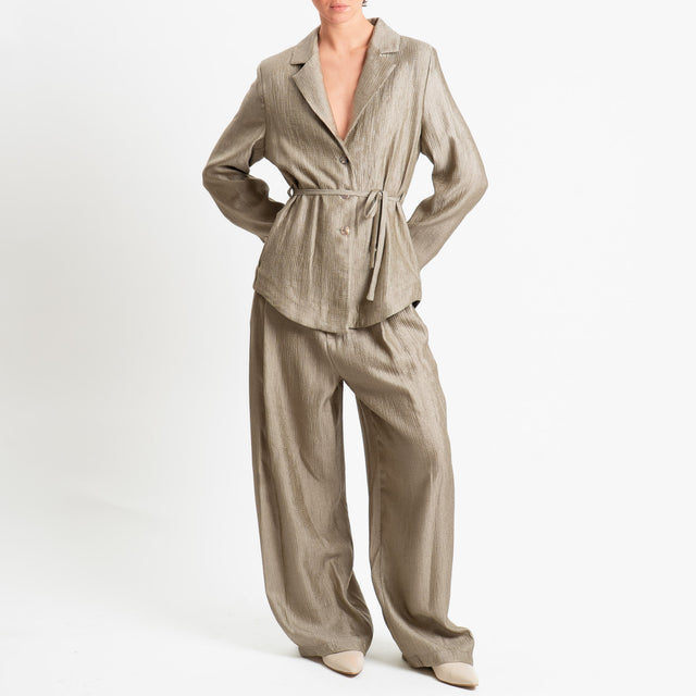 Philia Loft -Giacca kimono viscosa goffrata - salvia