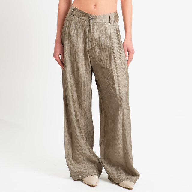 Philia Loft-Pantalone viscosa goffrata - salvia