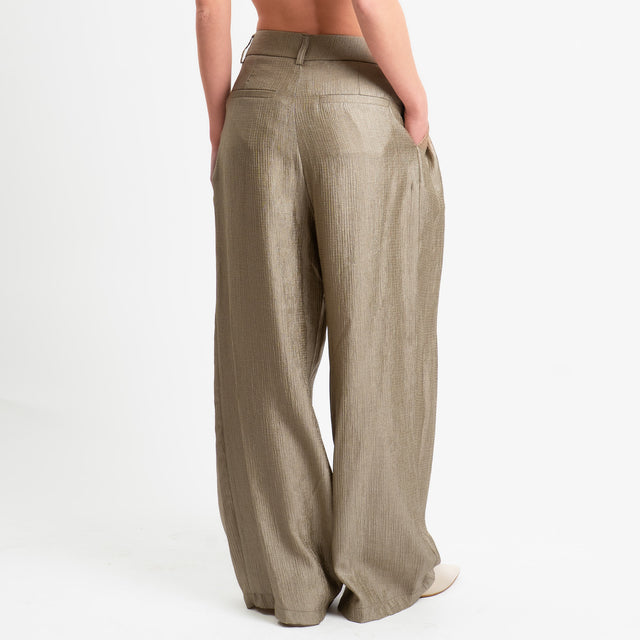 Philia Loft-Pantalone viscosa goffrata - salvia