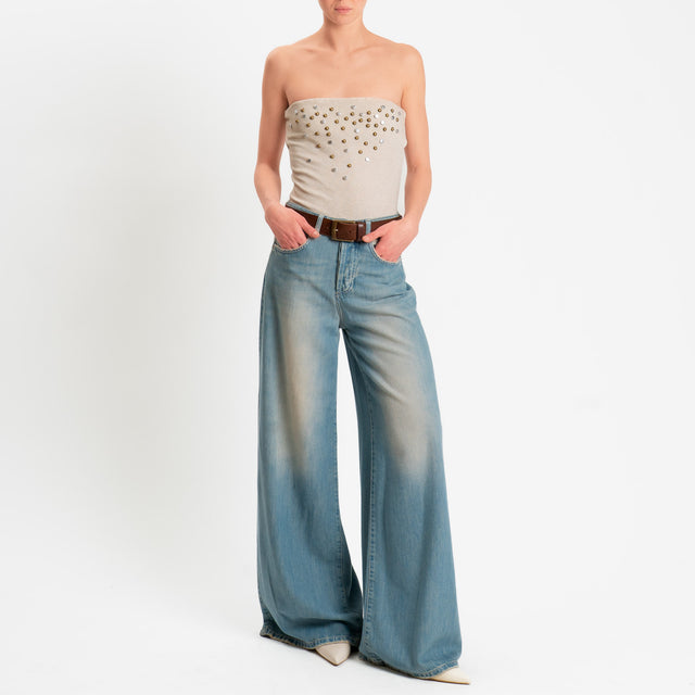 Philia Loft-Jeans tessuto tencel wide leg fit - denim