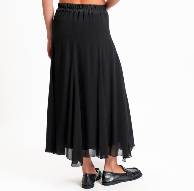 Philia loft-Gonna viscosa elastico dietro - nero