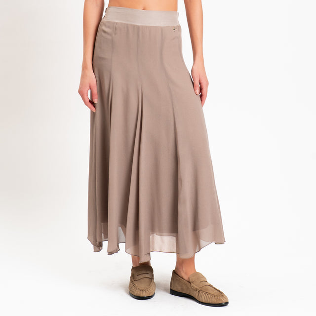 Philia loft-Gonna viscosa elastico dietro - sabbia