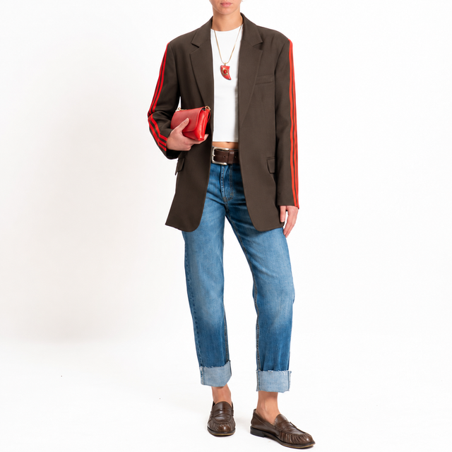 Dixie-Giacca con spalline bande laterali - moro/rosso