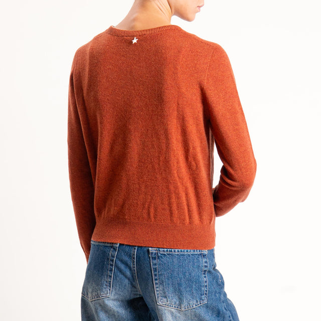 Souvenir-Cardigan 100% lana - mattone