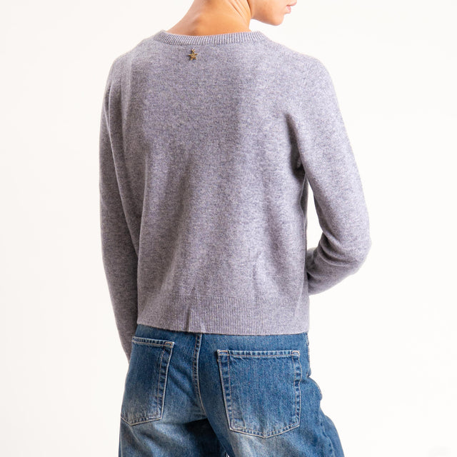 Souvenir-Cardigan 100% lana - grigio melange