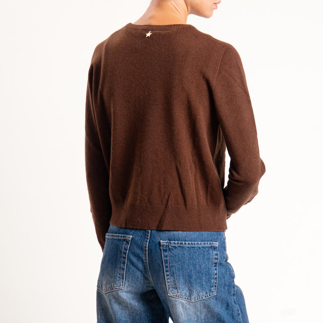 Souvenir-Cardigan 100% lana - moro